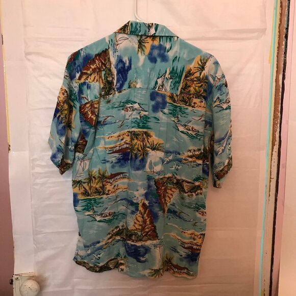 Ringo Sport Hawaiian Shirt Men's M 100% Rayon Tropical Print Soft Light *READ* - Picture 6 of 7